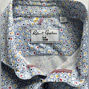 Men’s Robert Graham Bacon & Eggs Detail Long Sleeve Button Down Shirt - 3XL